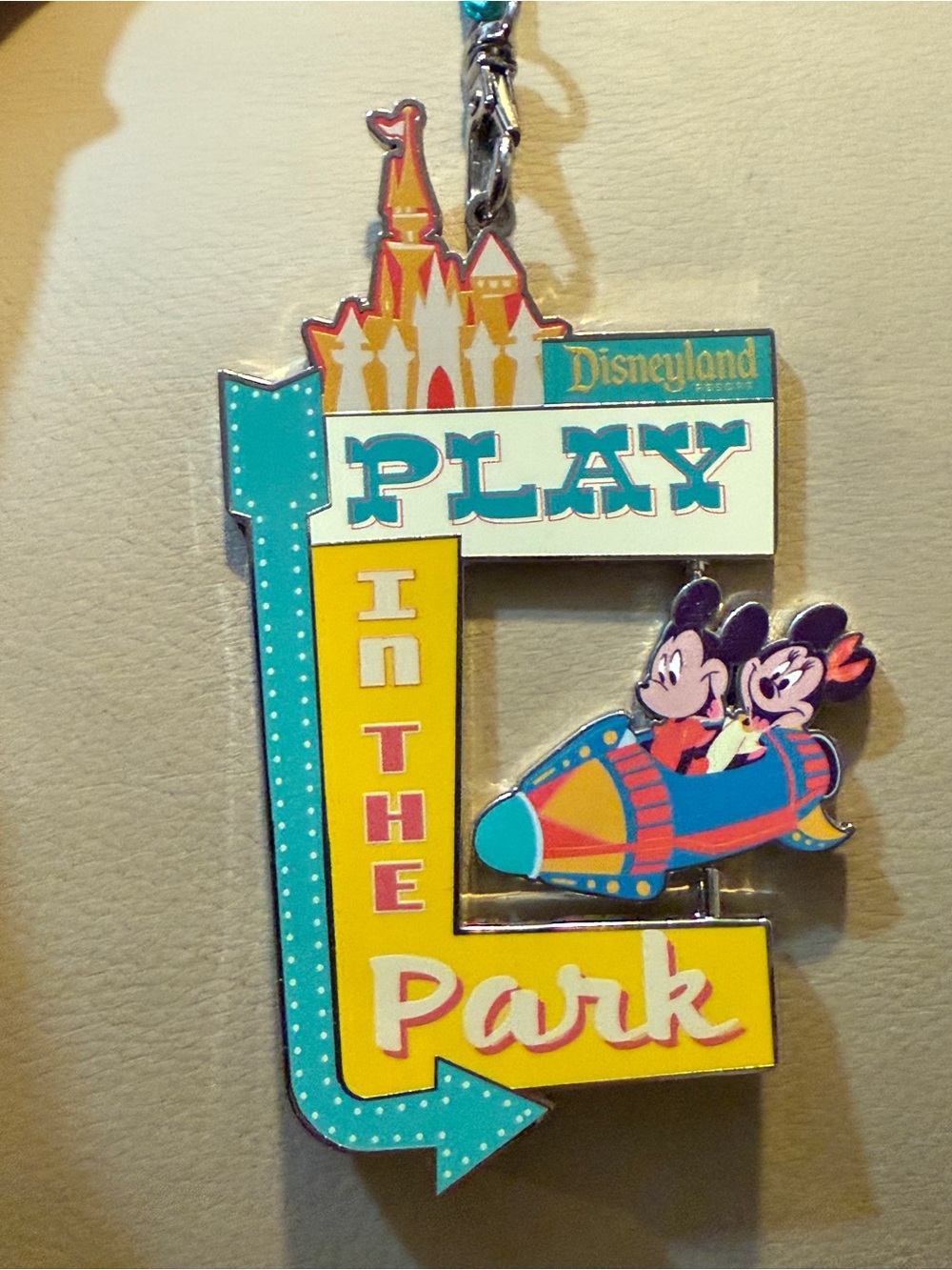 Disney Parks "Play in the Park" Mickey & Minnie Rocket ornament Astro Spinner